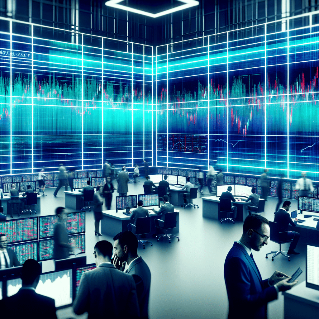 Economic Growth Outlook - A bustling stock market environment.
